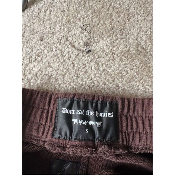 Dont Eat The Homies Flare Sweatpants size S Chocolate Brown - Picture 4 of 6